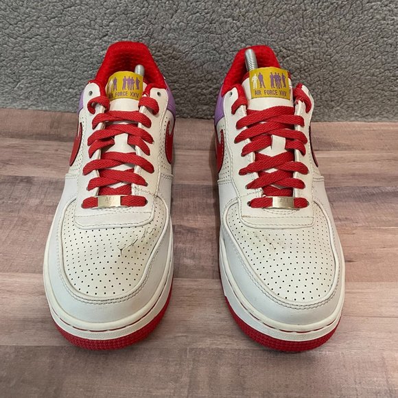 EXCLUSIVE Nike Air Force 1 Purple White Red Size 10.5 Men's SHIPS ASAP Af1 - Picture 2 of 9